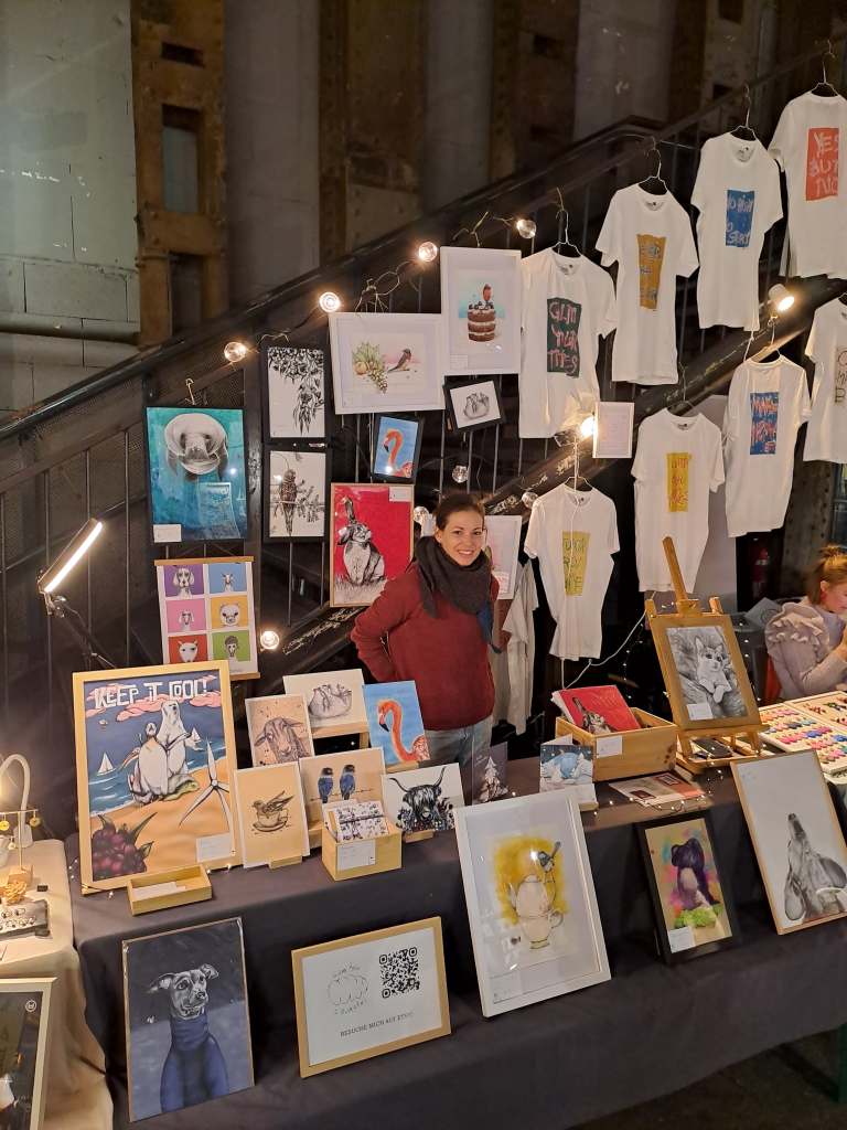 Romana Feitsch bei ihrem Stand am Ottakringer Weihnachtszauber.