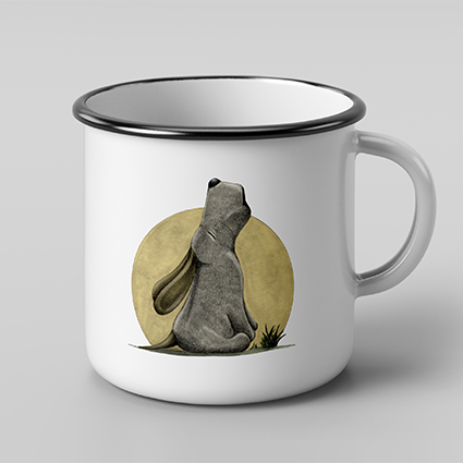 Kleine Bleistift-Illustration auf einer Tasse.