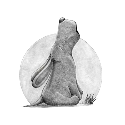Süße Bleistift-Illustration eines heulenden Hundes.