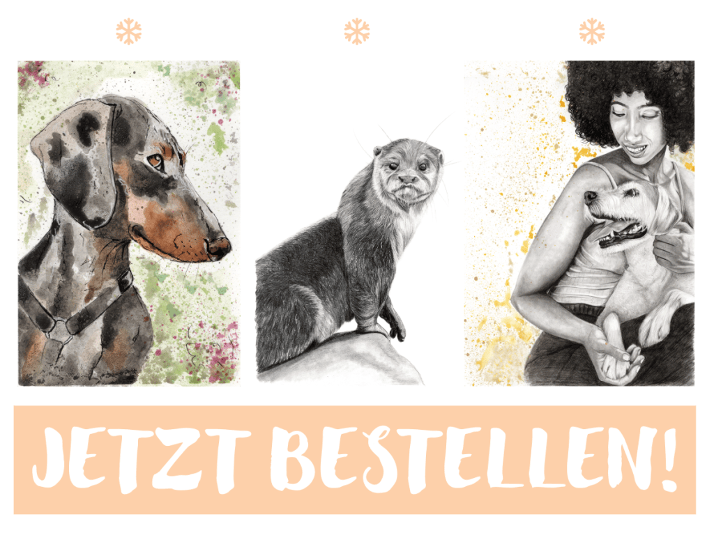 Jetzt handgezeichnete Portraits für Weihnachten bestellen.